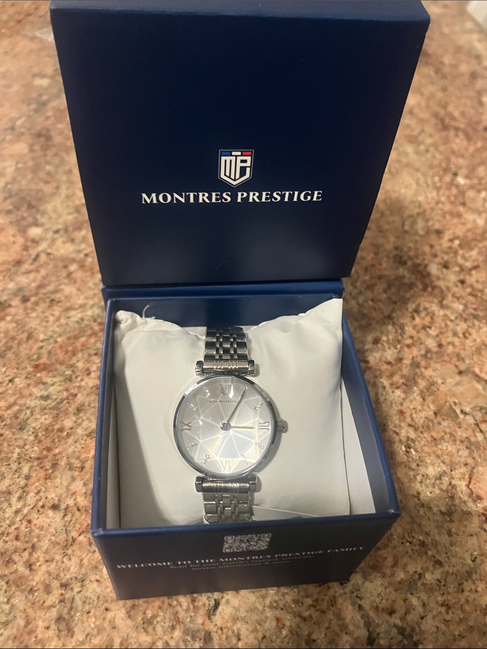 Montres Prestige Silver Stainless Steel Women's Bracelet Watch